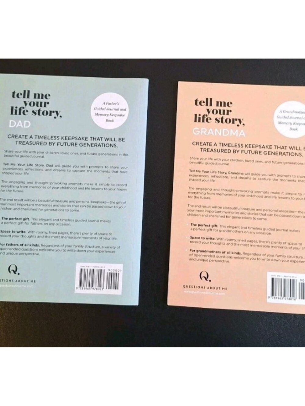 Tell Me Your Life Story Dad & Grandma Memory Journal Set Of TWO Family Keepsake - Picture 2 of 4